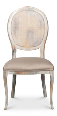 Louis XV Cane Back Dining Chairs in Gray with Taupe Seats, Sets of 2 - view 2