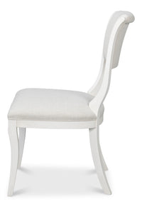 Klismos Dining Chairs in White with Cream Seats, Sets of 2 - view 3