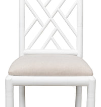 Chinese Chippendale Faux Bamboo Dining Chairs in White, Sets of 2 - view 6