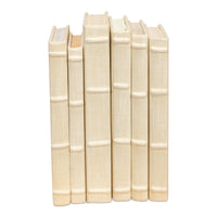 Linen Book Set of 12 in Ivory with Stitched Cloth Covers