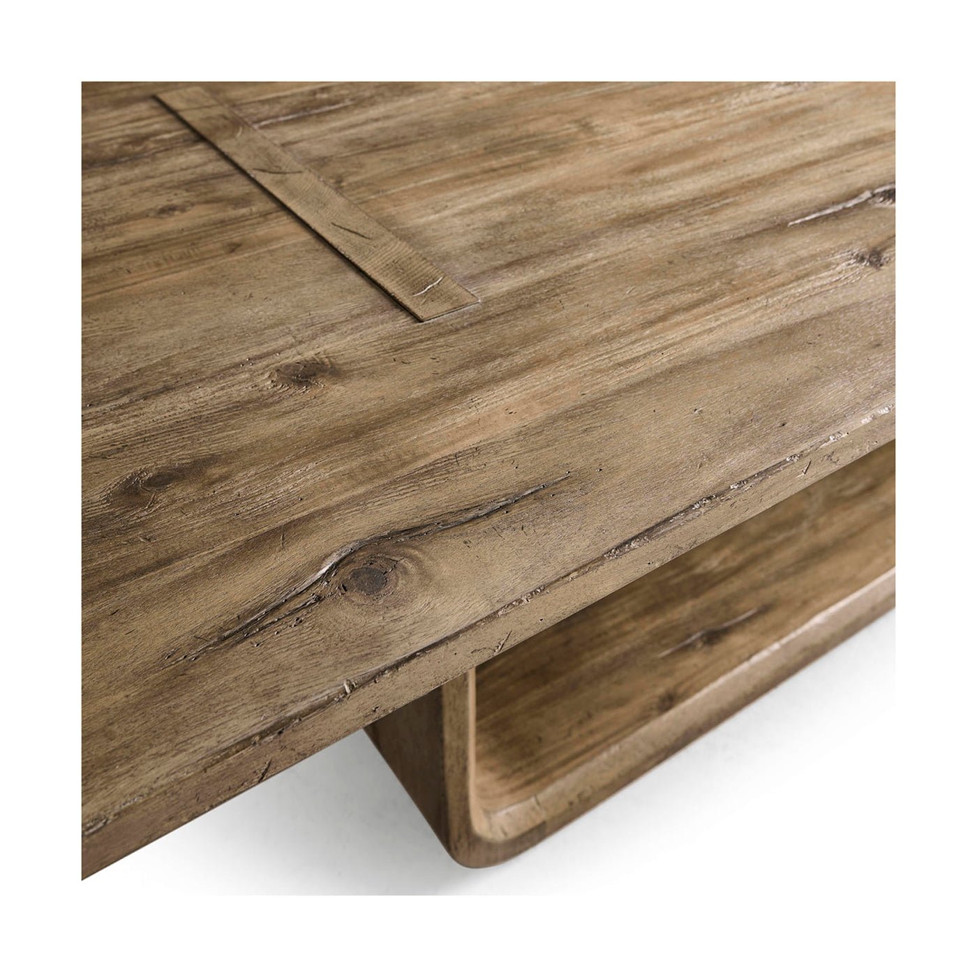 Close-up of tabletop grain and structural detail.