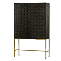Midnight Oak China Cabinet with Glass Shelves