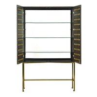 Midnight Oak China Cabinet with Glass Shelves