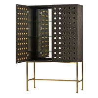 Midnight Oak China Cabinet with Glass Shelves
