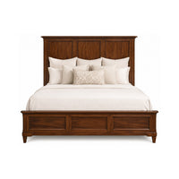 Country Wood King Bed with Paneled Headboard, view 2