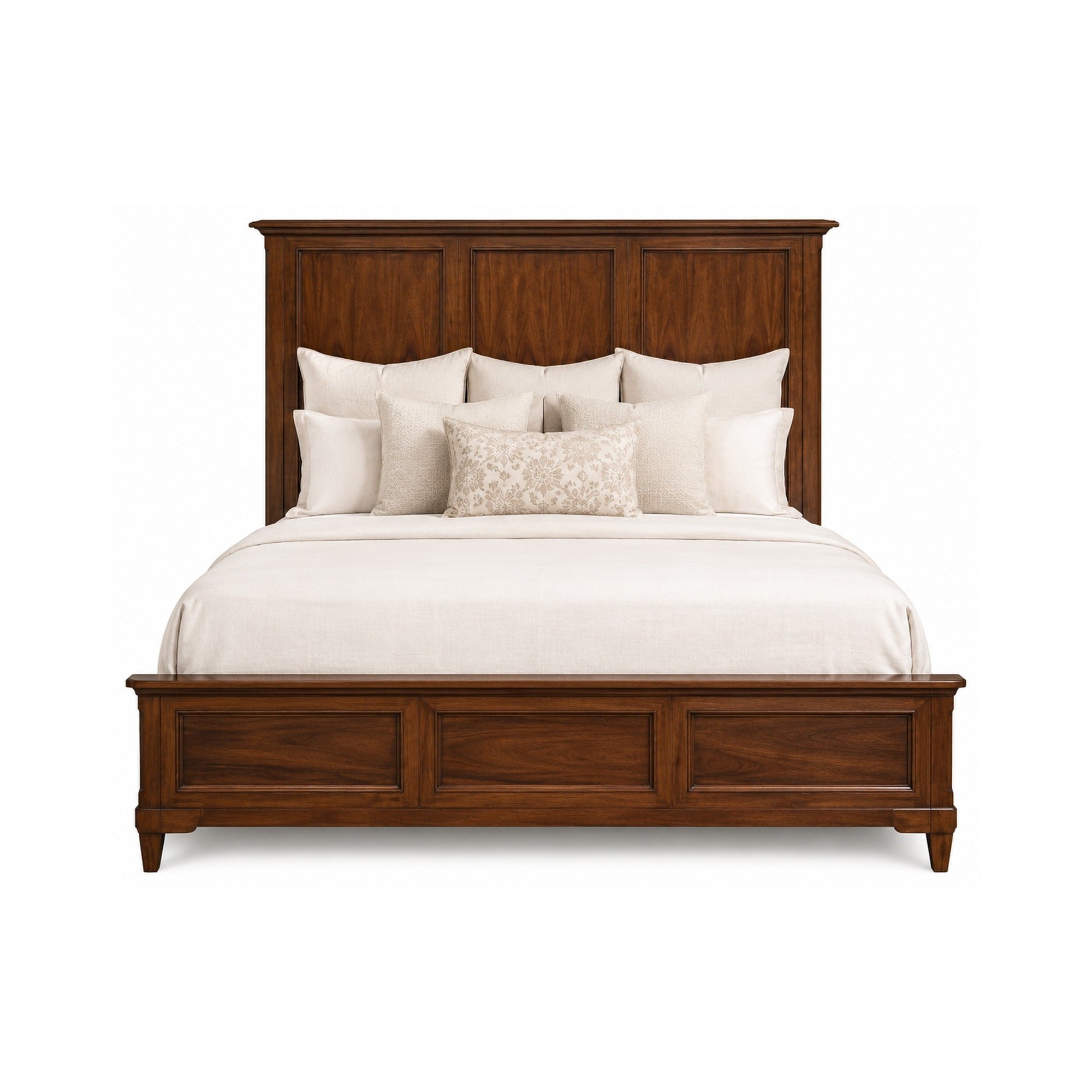 Country Wood King Bed with Paneled Headboard, view 2