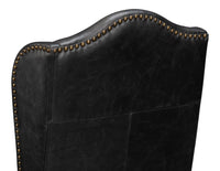 Leather Wingback Dining Chairs in Black, Sets of 2 - view 7