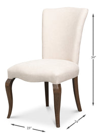 Louis XV Dining Chairs in Cream with Dark Brown Legs, Sets of 2 - view 11
