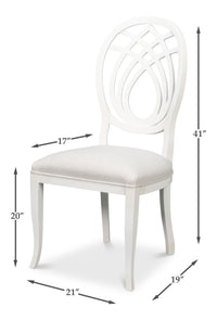 Neoclassical Dining Chairs with Ribbon Backs in White, Sets of 2 - view 11