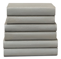 Shagreen Book Set of 12 in Storm Gray, Pebbled Leather - view 2