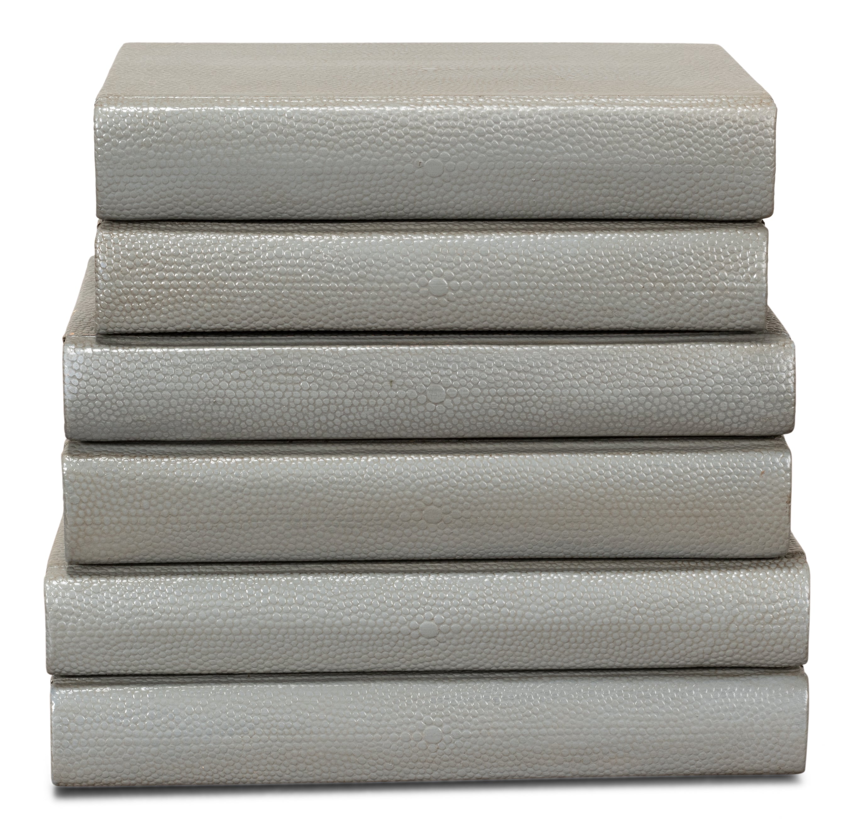 Shagreen Book Set of 12 in Storm Gray, Pebbled Leather - view 2