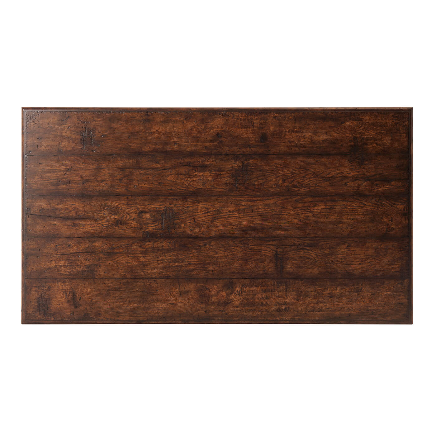 Top view of wooden cocktail table surface.