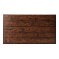Top view of wooden cocktail table surface.