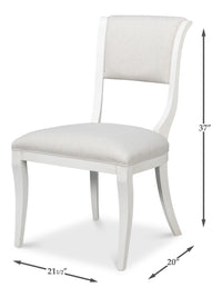 Klismos Dining Chairs in White with Cream Seats, Sets of 2 - view 11