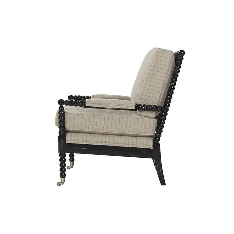 Side view 19th-century style spool turned armchair.