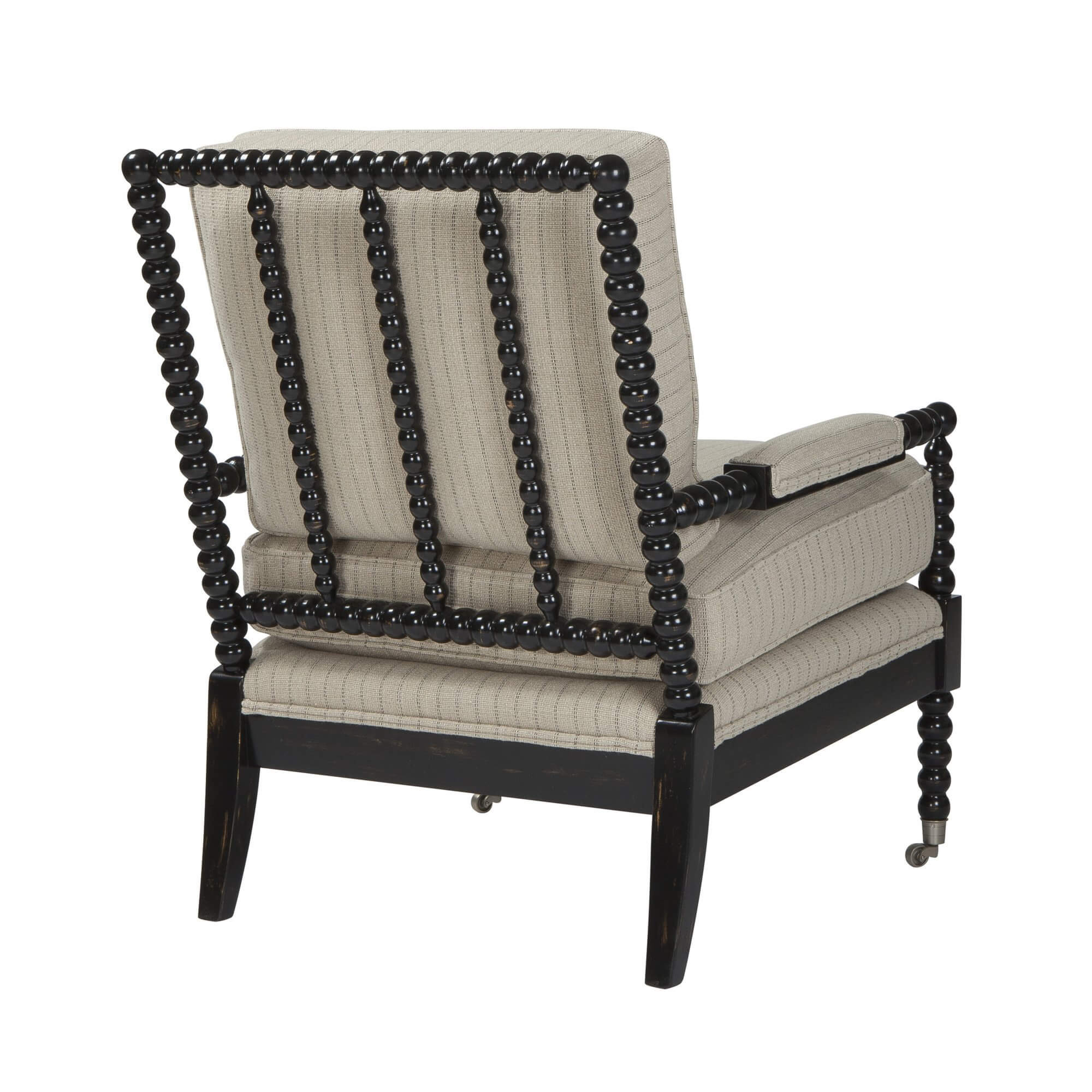 Back view 19th-century style spool turned armchair.