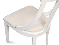 Deco Klismos Dining Chairs in White with Cream Seats, Sets of 2 - view 7