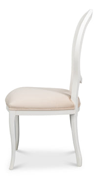 Cane Back Dining Chairs in White with Taupe Velvet, Sets of 2 - view 3