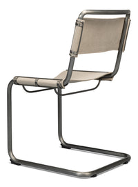 Cantilever Dining Chairs in Canvas and Steel, Sets of 2 - view 5