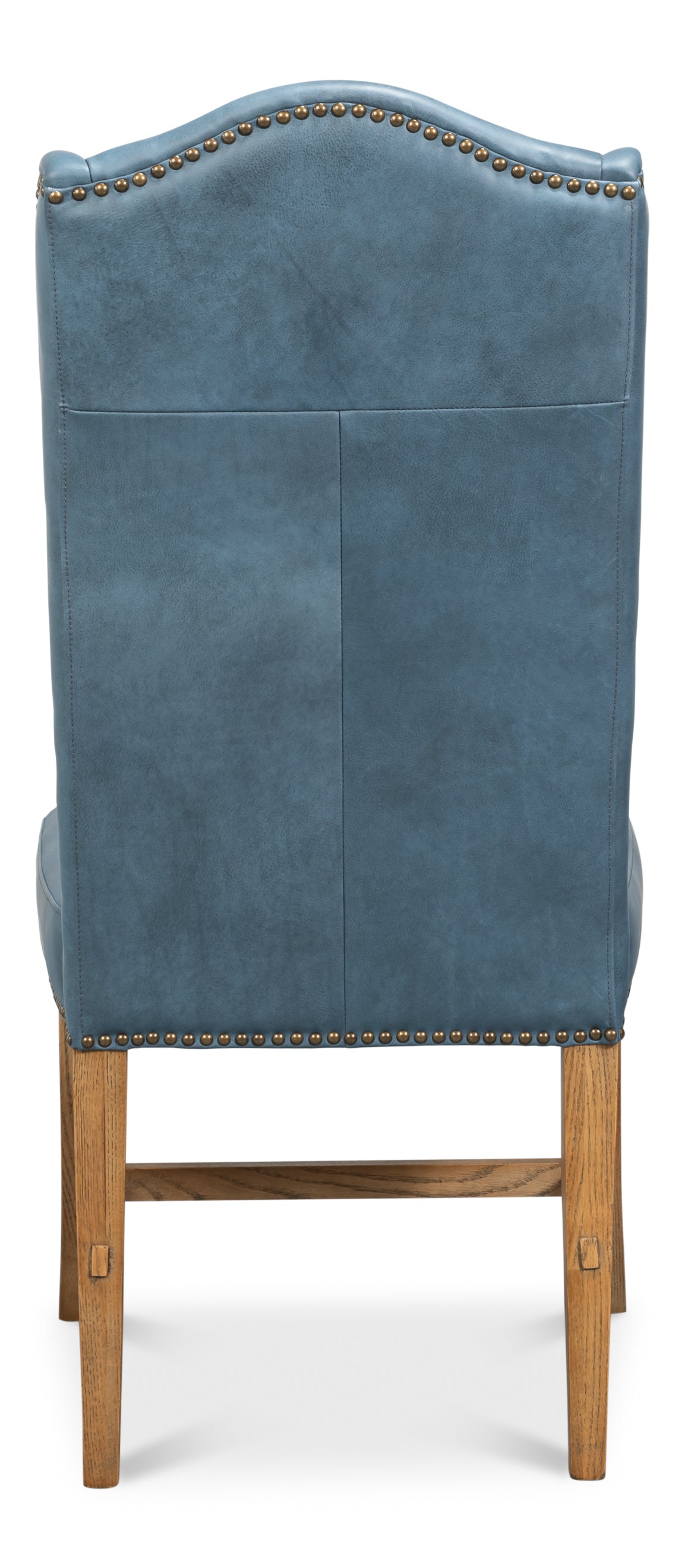 Blue Leather Wingback Dining Chairs, High Back, Sets of 2 - view 4