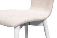 Sculpted Mid-Century Dining Chair in Cream with White Legs - view 8