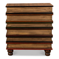 Hand-Painted Faux-Book Chairside Chest with Four Drawers - additional view