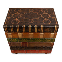 Hand-Painted Faux-Book Chairside Chest with Four Drawers - additional view