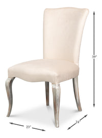 Louis XV Dining Chairs in Cream with Silvered Legs, Sets of 2 - view 11