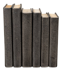 Shagreen Embossed Gray Book Set in Leather, Set of 12 - view 3