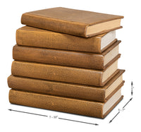 Shagreen Embossed Tan Book Set in Tawny Brown, Set of 12 - view 10