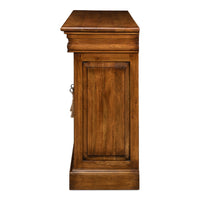 Traditional Walnut Sideboard Cabinet – Paneled Doors and Tassel Pulls - additional view