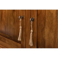 Traditional Walnut Sideboard Cabinet – Paneled Doors and Tassel Pulls - additional view