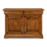 Traditional Walnut Sideboard Cabinet – Paneled Doors and Tassel Pulls - additional view
