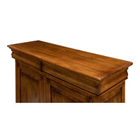 Traditional Walnut Sideboard Cabinet – Paneled Doors and Tassel Pulls - additional view