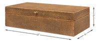 Shagreen Leather Box Set in Tawny Brown, Set of 2