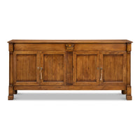 Traditional Walnut Credenza – Fruitwood Finish, Fluted Stile - additional view