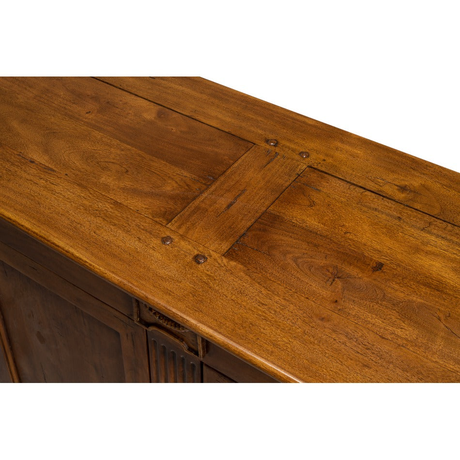 Traditional Walnut Credenza – Fruitwood Finish, Fluted Stile - additional view