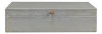 Shagreen Leather Box in Storm Gray, Set of 2