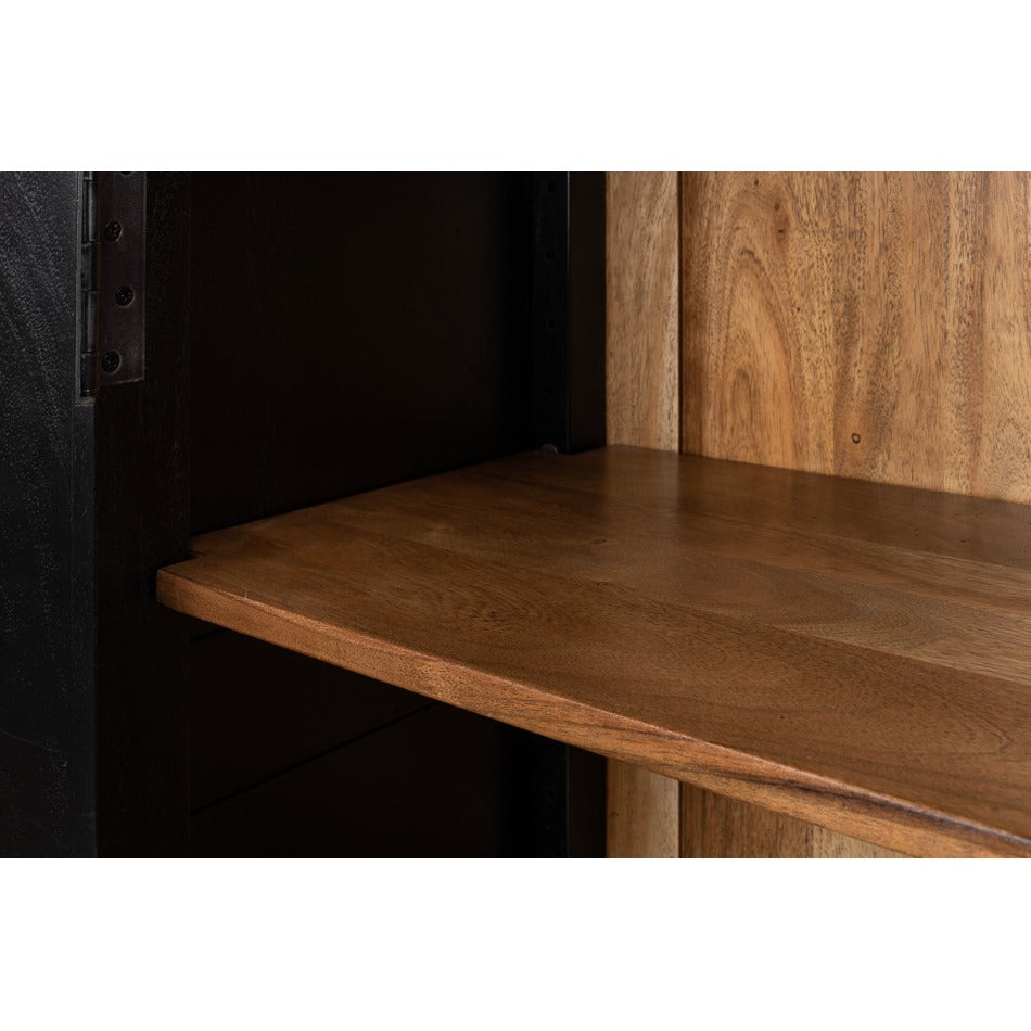 Traditional Tall Bookcase, 80" – Ebonized Walnut with Glass Display Doors - additional view