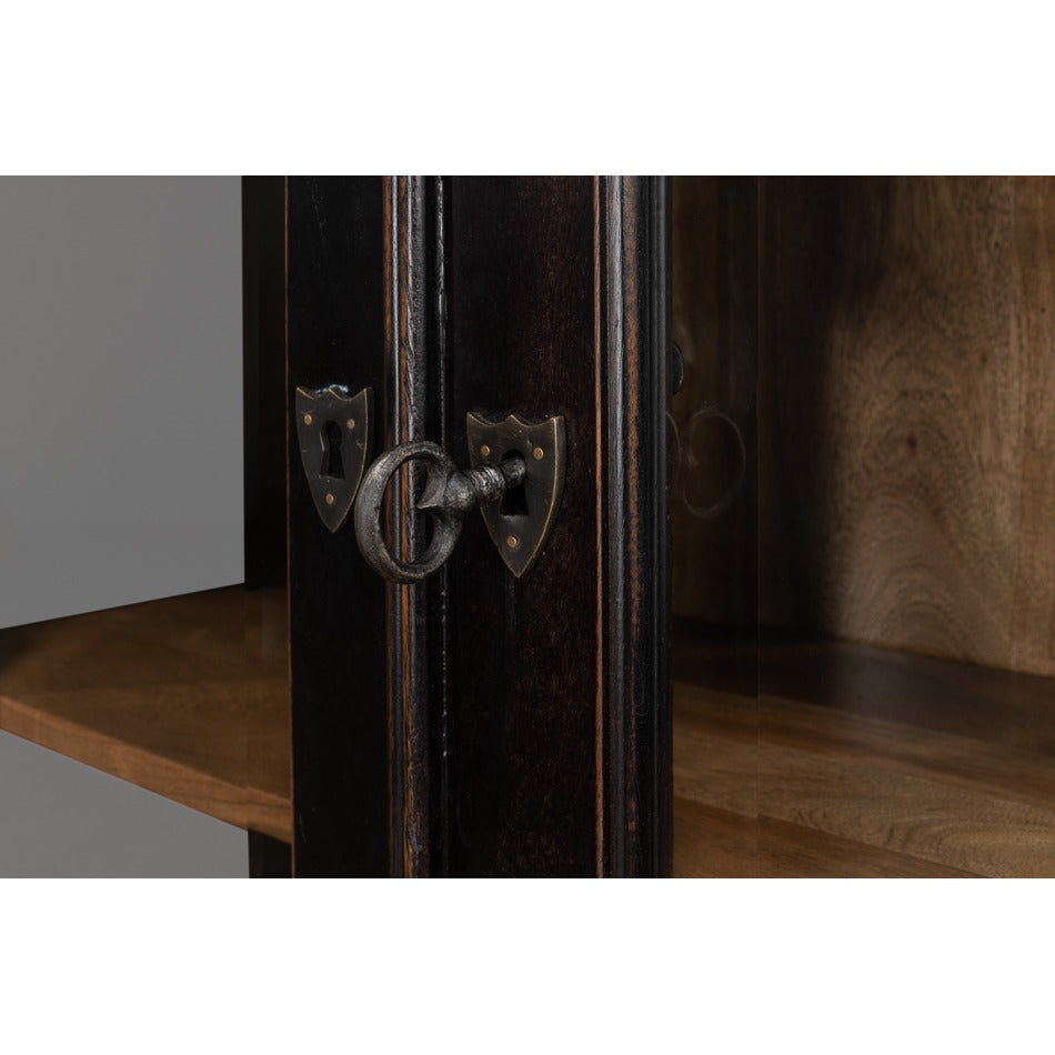 Traditional Tall Bookcase, 80" – Ebonized Walnut with Glass Display Doors - additional view