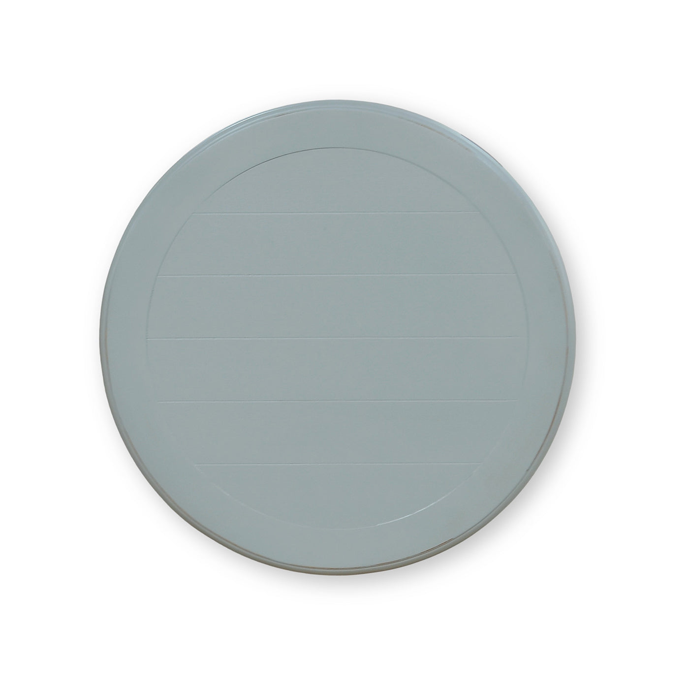 Top view of round end table surface