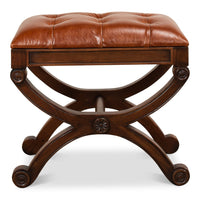 Additional view of Brown Leather Stool