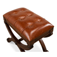 Additional view of Brown Leather Stool
