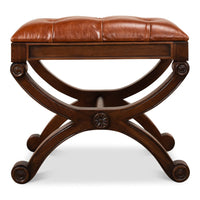 Additional view of Brown Leather Stool