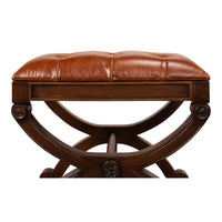 Additional view of Brown Leather Stool