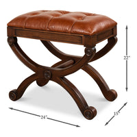 Dimension drawing for Brown Leather Stool