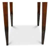 Hammered Iron Square Drink Table with Walnut Legs - additional view