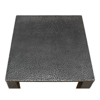 Hammered Iron Square Drink Table with Walnut Legs - additional view