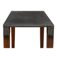 Hammered Iron Square Drink Table with Walnut Legs - additional view