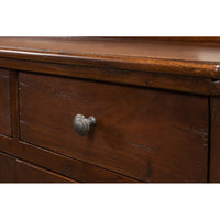 Traditional Hall Cabinet, Walnut – Paneled Doors - additional view